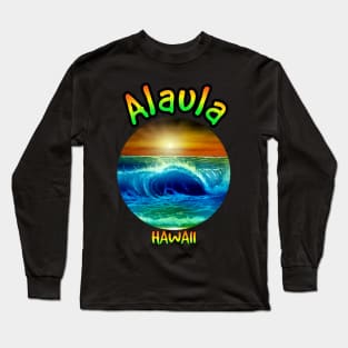 Hawaiian sunset seascape Long Sleeve T-Shirt